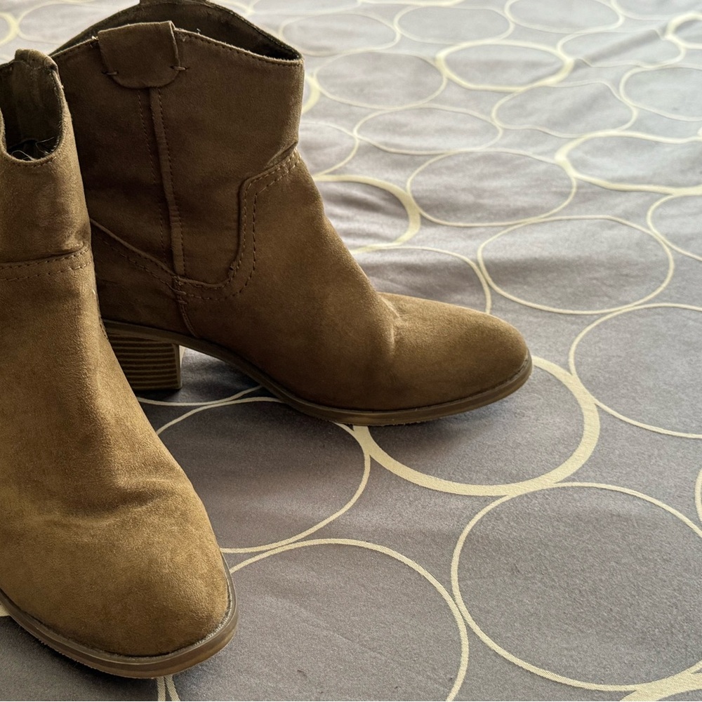 Brown suede boots